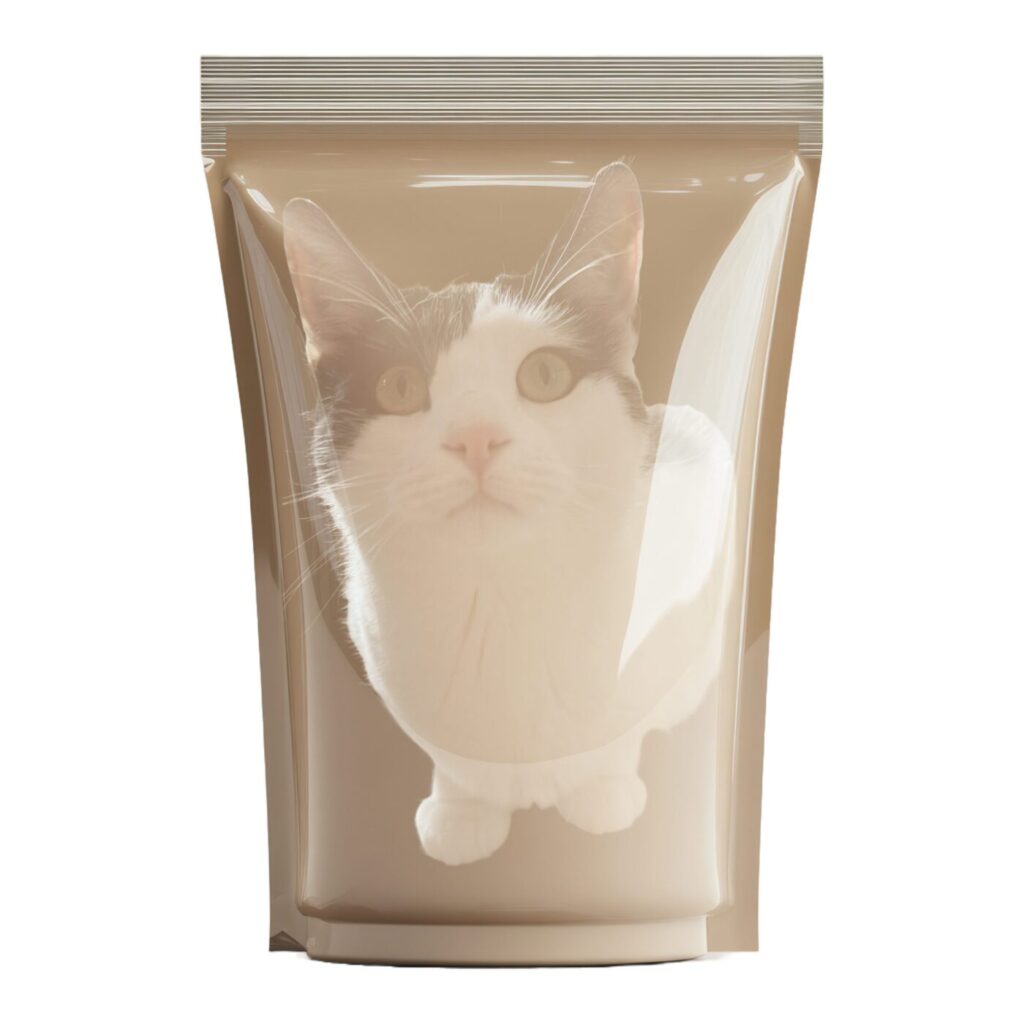 Custom-printed flexible stand-up pouch with a high-quality pet food design – example of Staspack Ltd’s bespoke packaging solutions for the pet care industry.